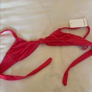 Vitamin A Red Knot Front Bikini Top